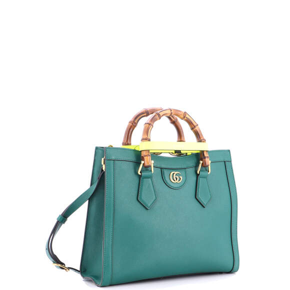 Diana Nm Bamboo Handle Tote Leather #201952G24B - Picture 2 of 6